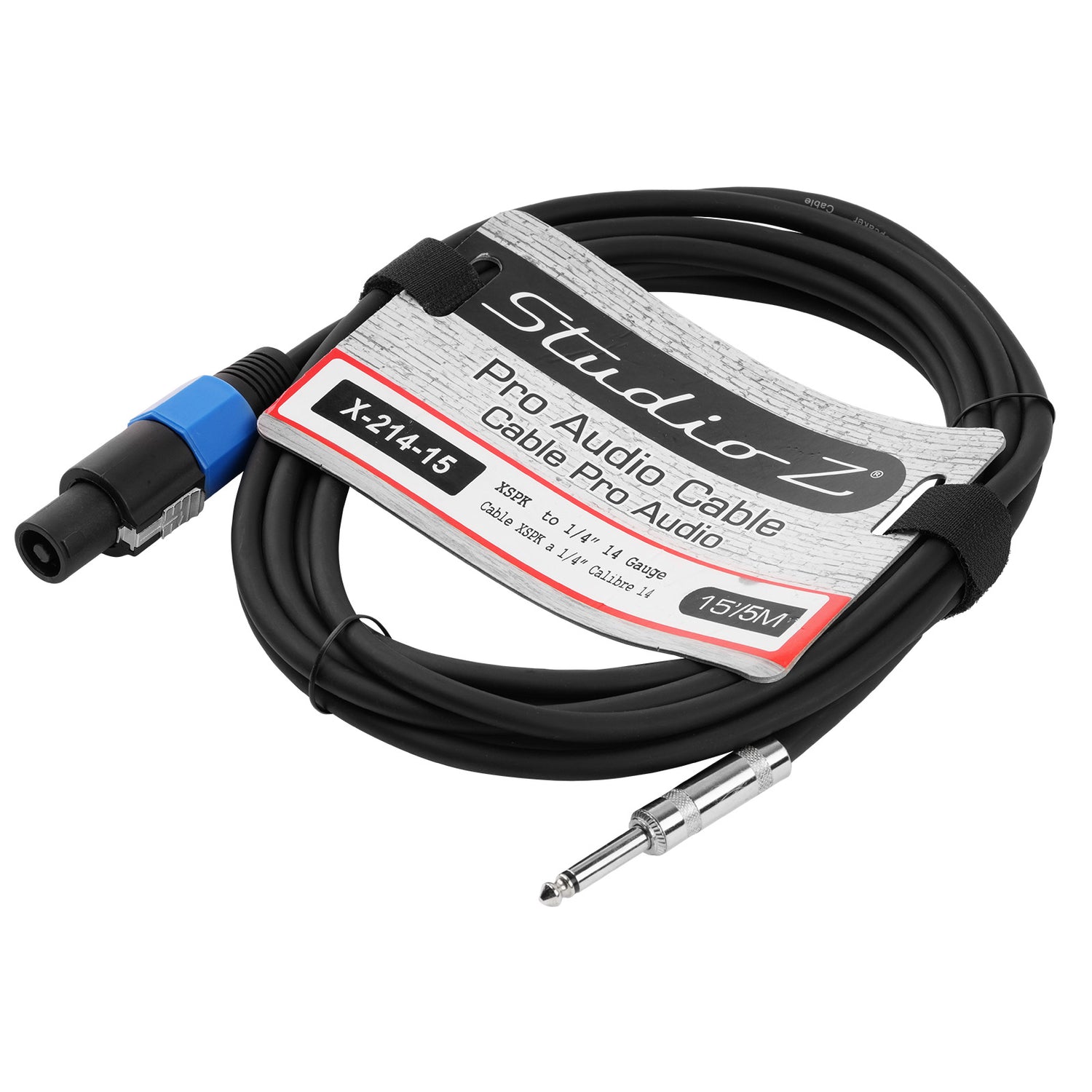 2 Wire SPKN to 1/4” Pro Audio Cable (X-214-15)