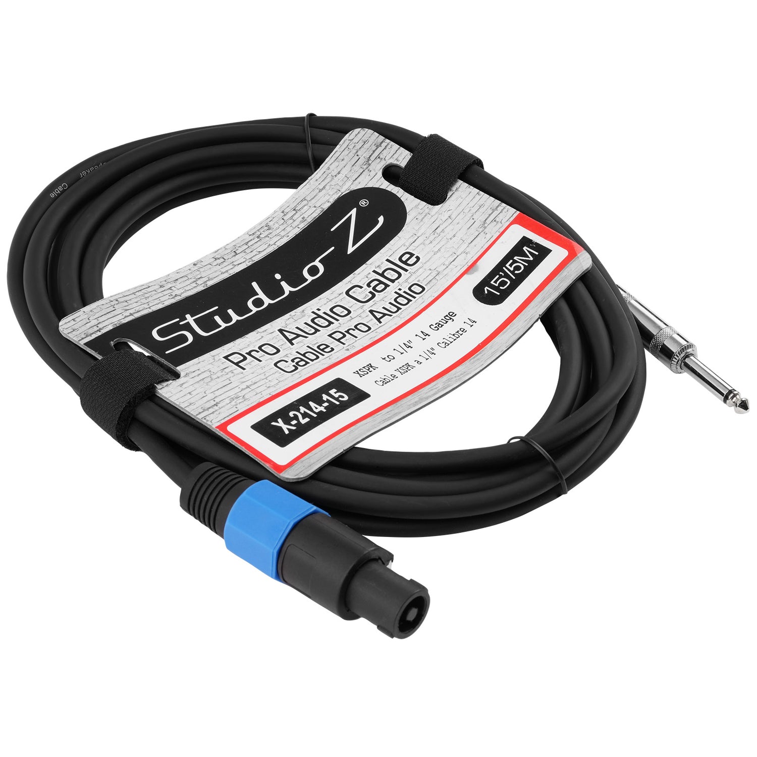 2 Wire SPKN to 1/4” Pro Audio Cable (X-214-15)