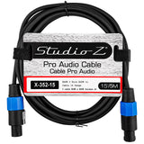 2 Wire SPKN Male to SPKN Male Pro Audio Cable (X-352-15)