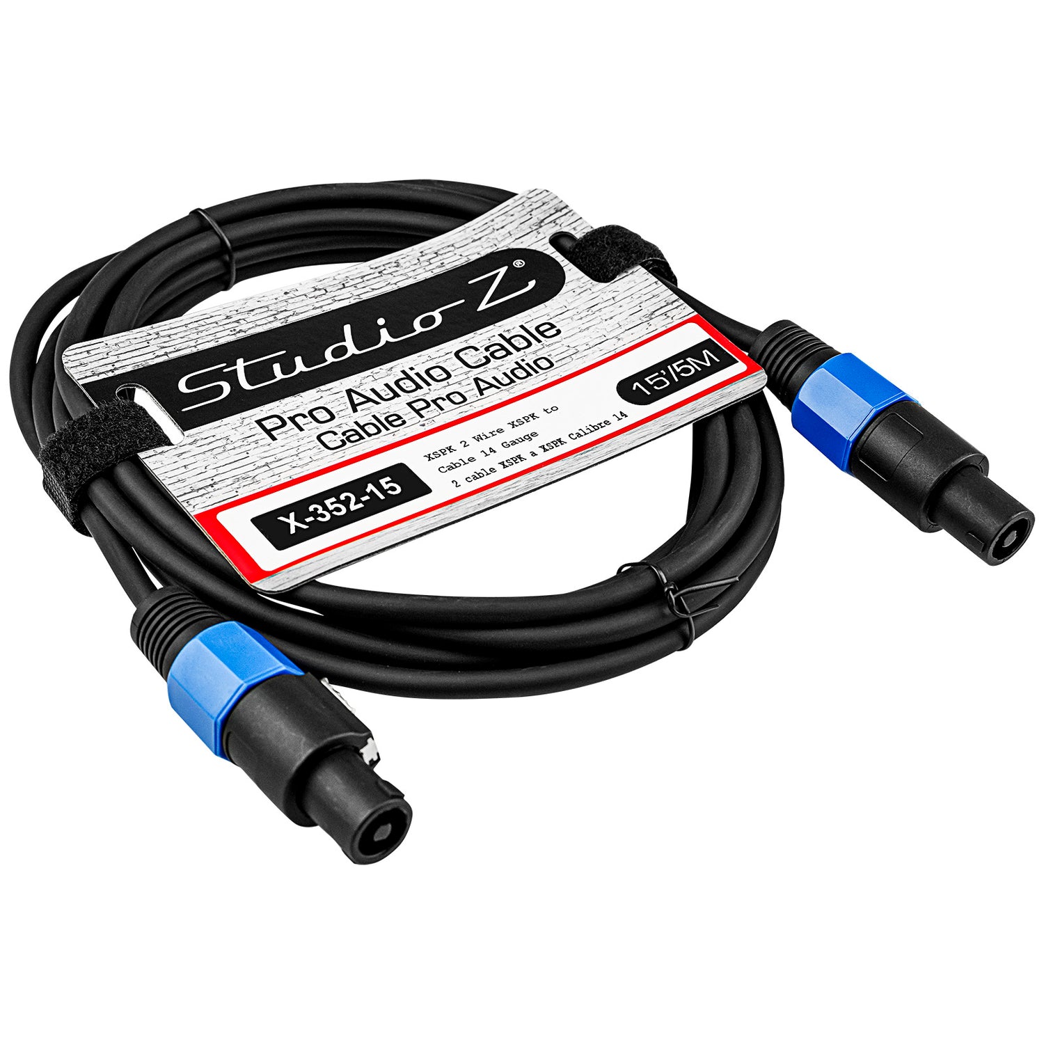 2 Wire SPKN Male to SPKN Male Pro Audio Cable (X-352-15)