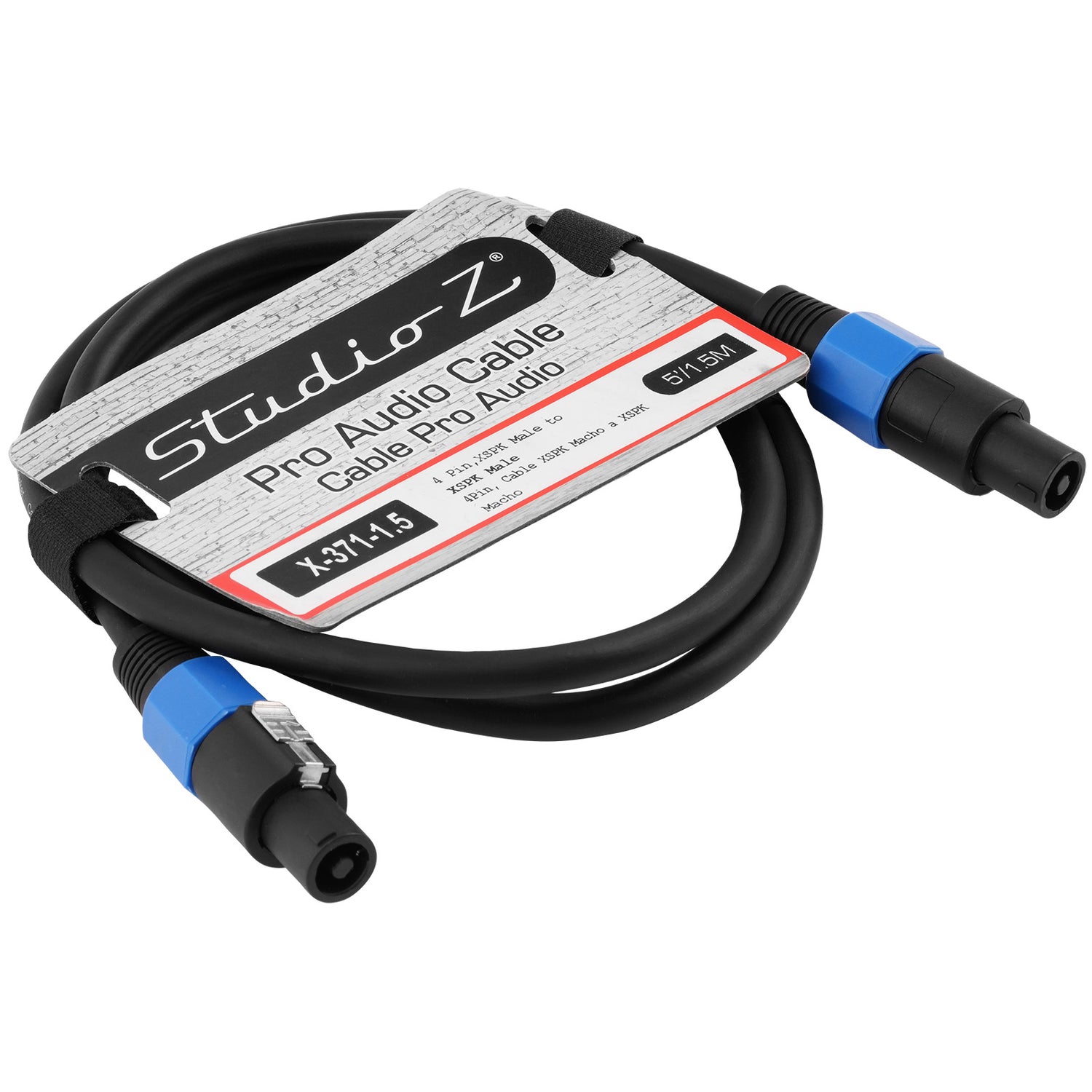 5 Wire SPKN Male to SPKN Male Pro Audio Cable (X-371-1.5)