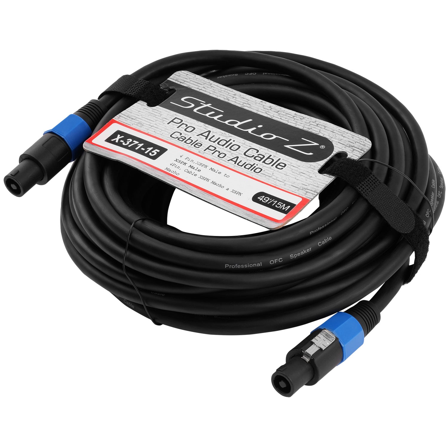 5 Wire SPKN Male to SPKN Male Pro Audio Cable (X-371-15)