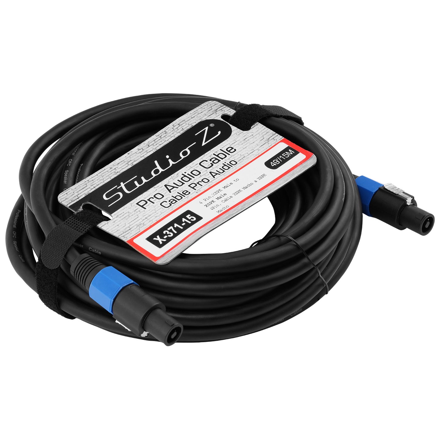 5 Wire SPKN Male to SPKN Male Pro Audio Cable (X-371-15)