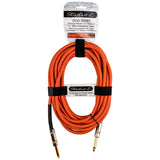 20' Orange Woven 1/4" to 1/4" Heavy-Duty Pro Audio Cable (ZICW-241414-20O)