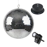 16” Mirror Ball with Motor + LED White Pin Spot Light (ZMBL-1615W)