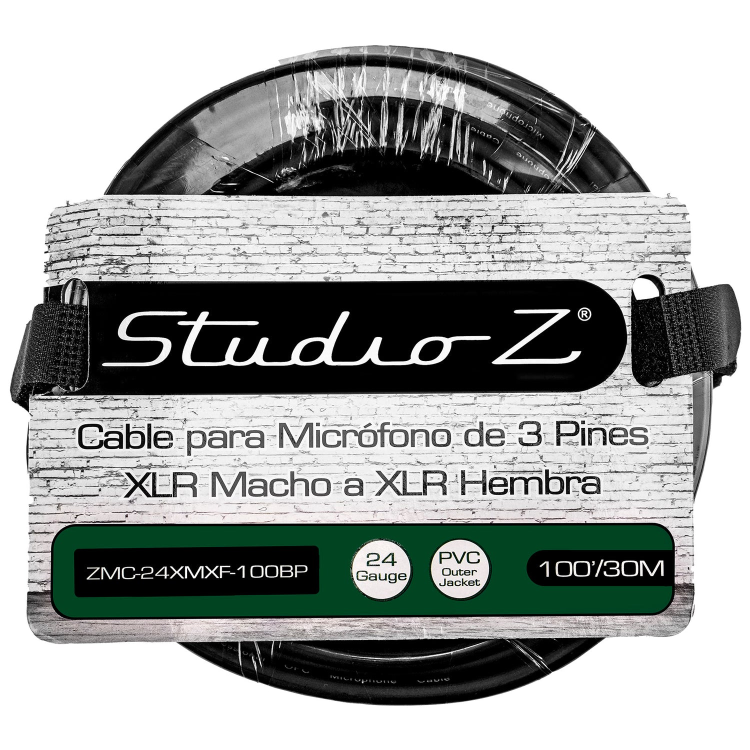 100' 3 Pin XLR Male to 3 Pin XLR Female, Microphone Cable (ZMC-24XMXF-100BP)