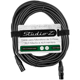 50' 3 Pin XLR Male to 3 Pin XLR Female, Microphone Cable (ZMC-24XMXF-50BP)