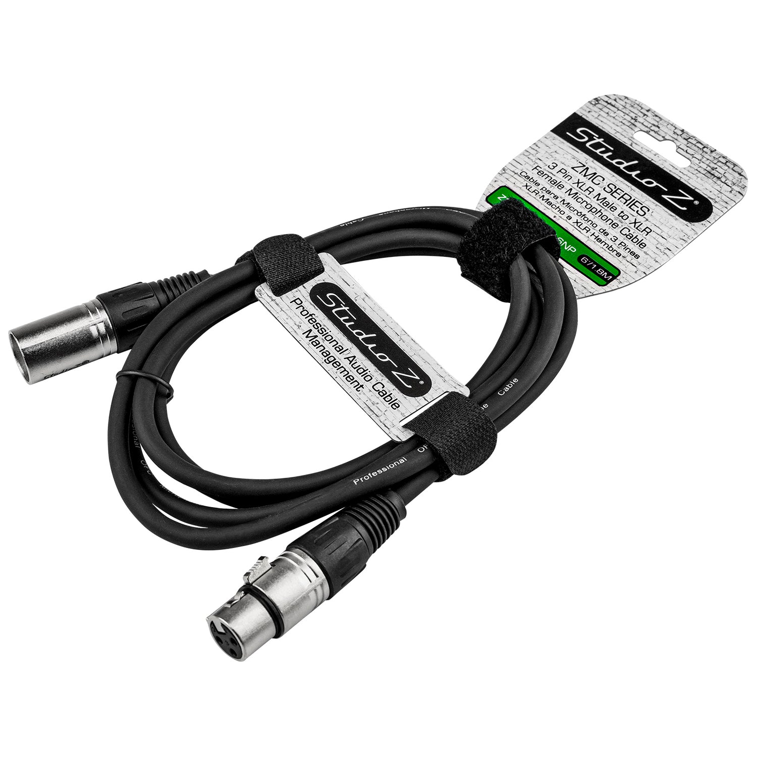 6' 3 Pin XLR Male to 3 Pin XLR Female, Microphone Cable (ZMC-24XMXF-6NP)