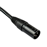10' Black Woven 3 Pin XLR Male to 3 Pin XLR Female, Microphone Cable (ZMCW-24XMXF-10B)