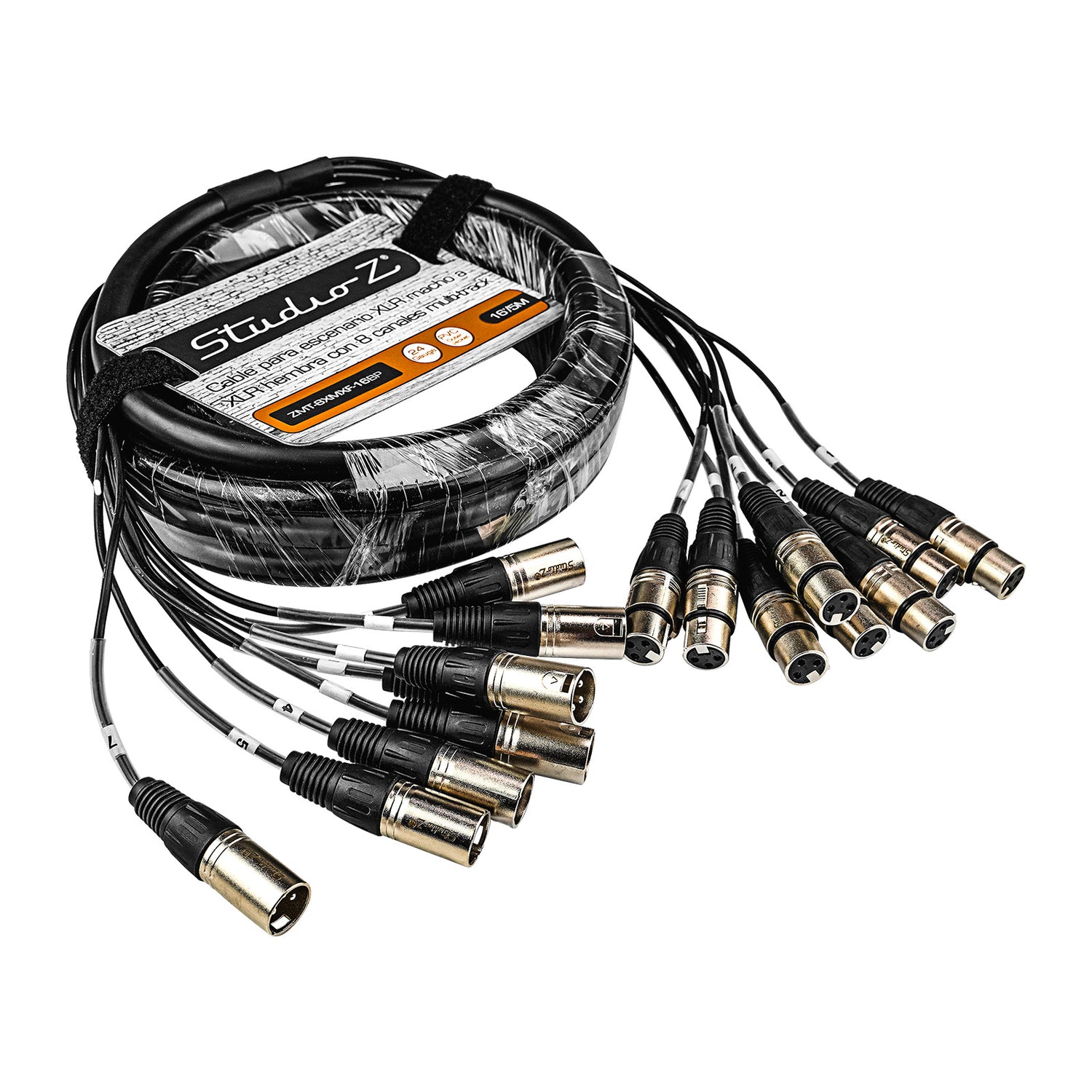 33' Multi-Track 8 Channels Snake Pro Audio Cable (ZMT-8XMXF-33BP)