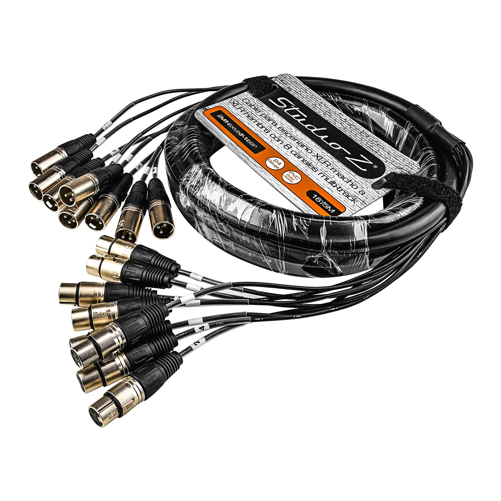 16' Multi-Track 8 Channels Snake Pro Audio Cable (ZMT-8XMXF-16BP