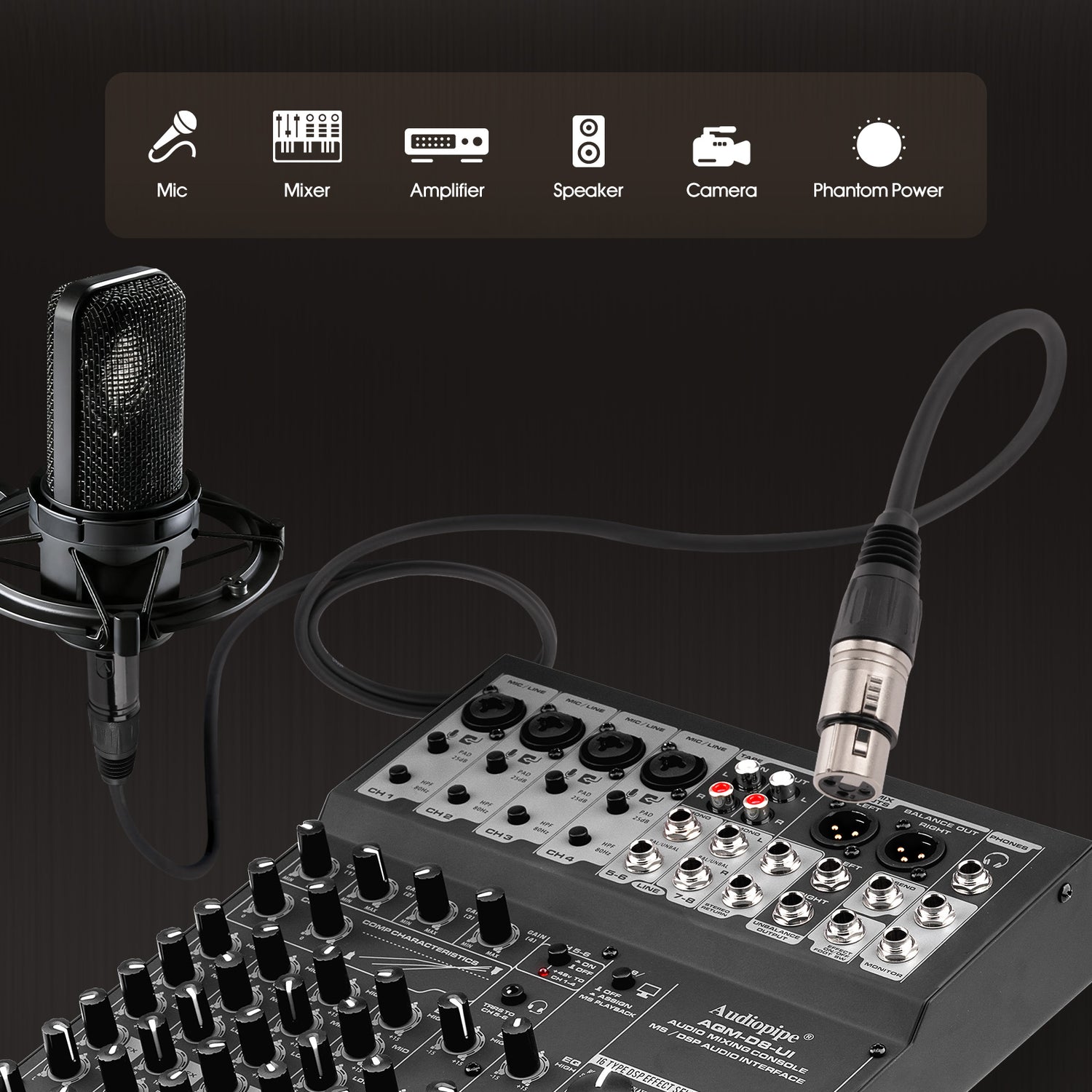 75' 3 Pin XLR Male to XLR Female Microphone Cable (ZMV-24XMXF-75BP)