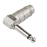 1/4" Mono Plug Connector, Right Angle (ZP-14MN-RA)