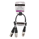 1' Y-Adapter 3 Pin XLR Female to Dual 3 Pin XLR Male Cable (ZP-YXLRFXLRMD-1)