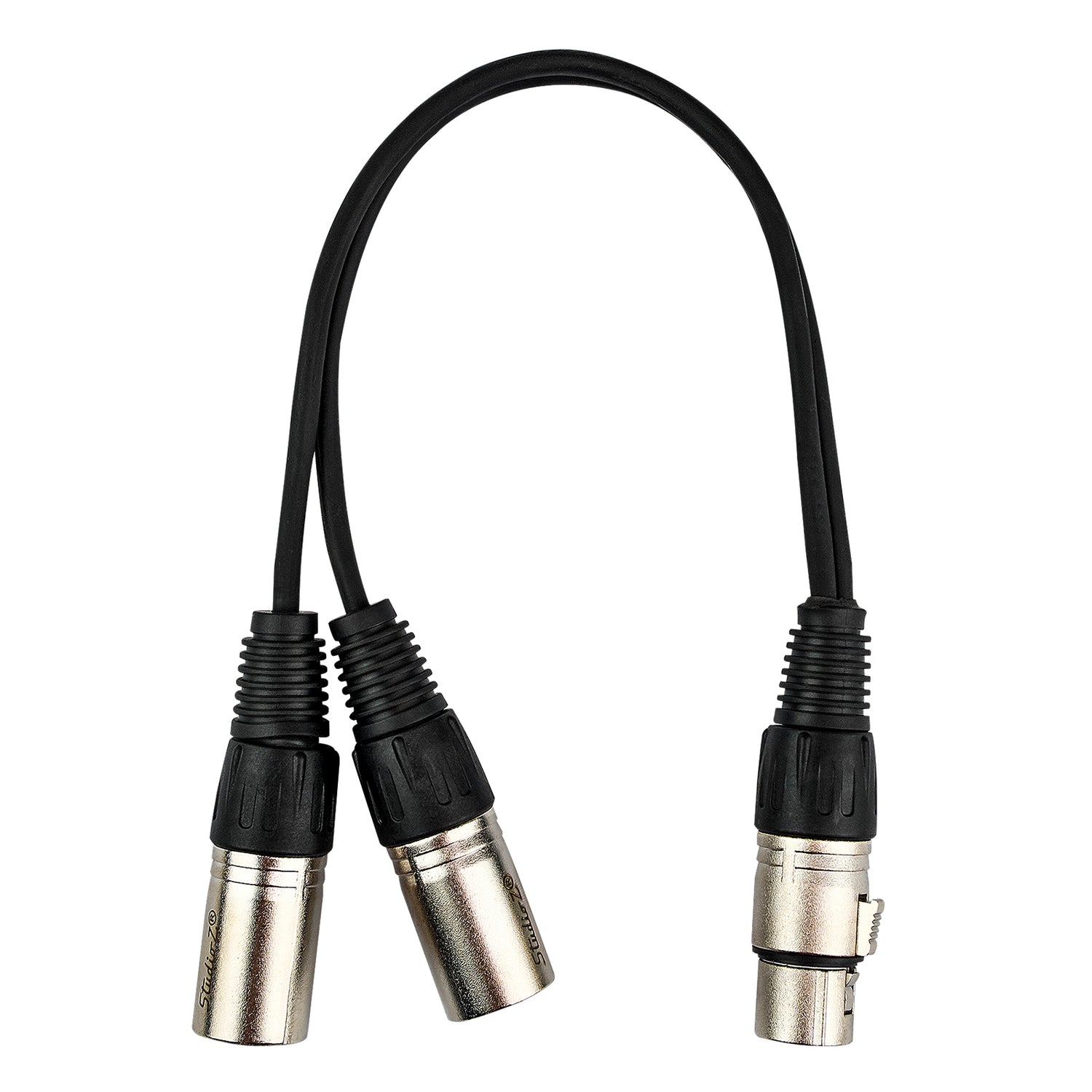 1' Y-Adapter 3 Pin XLR Female to Dual 3 Pin XLR Male Cable (ZP-YXLRFXLRMD-1)