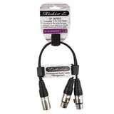 1' Y-Adapter 3 Pin XLR Male to Dual 3 Pin XLR Female Cable (ZP-YXLRMXLRFD-1)