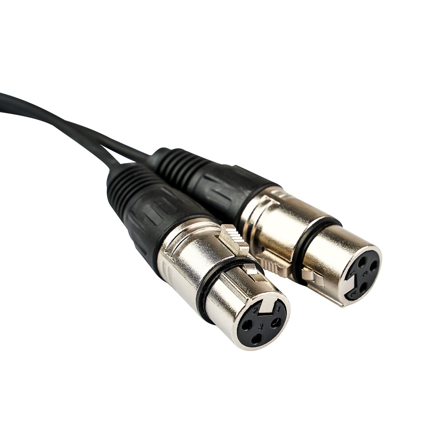 1' Y-Adapter 3 Pin XLR Male to Dual 3 Pin XLR Female Cable (ZP-YXLRMXLRFD-1)