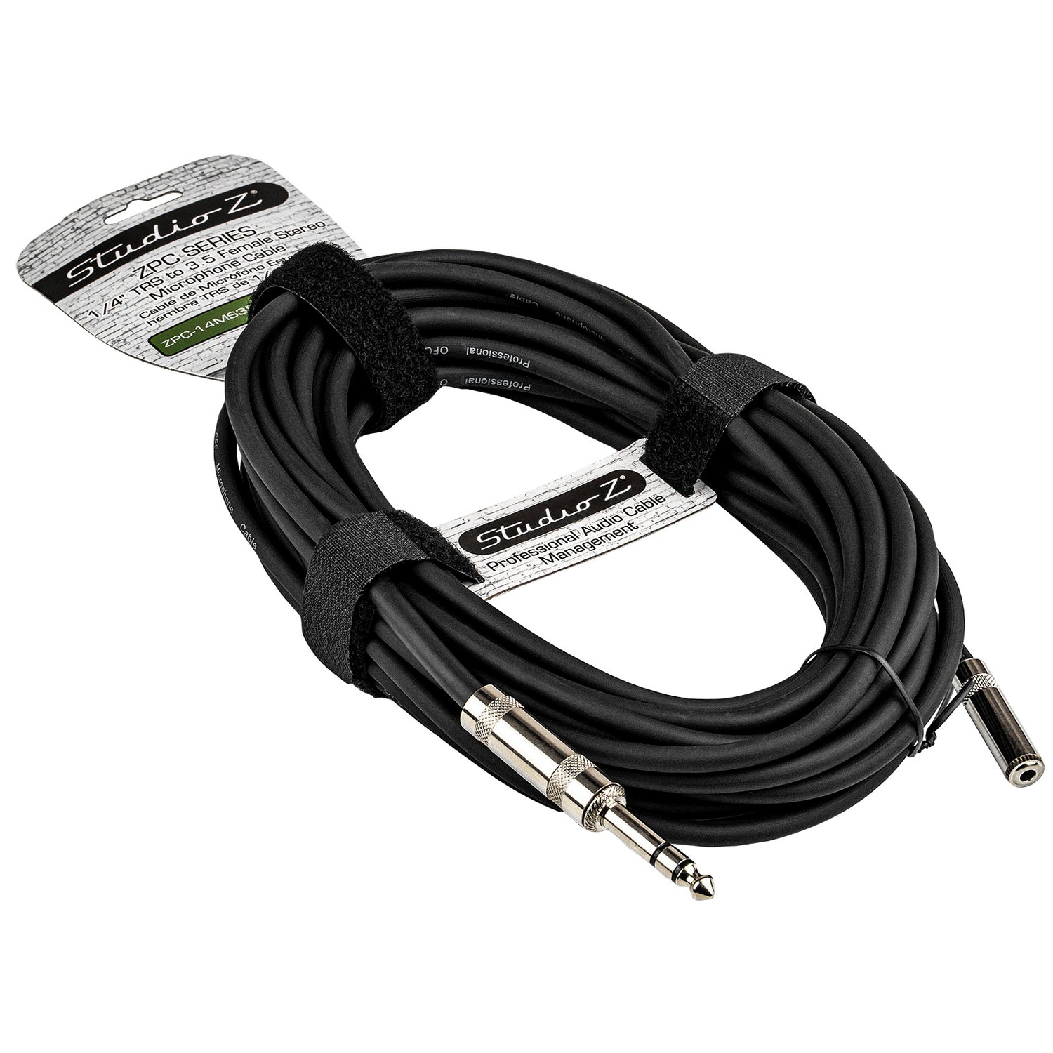 33' 1/4” Plug to Female 3.5mm Stereo Cable (ZPC-14MS35FS-33)