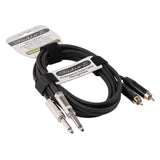 6' Dual RCA Male Plug to Dual 1⁄4” Male Plug (ZPC-24RCAD14-6)