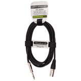10' 3 Pin XLR Male to 1/4” TRS Stereo Male Plug Microphone Cable (ZPC-24XM14S-10)