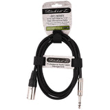 6' 3 Pin XLR Male to 1/4” TRS Stereo Male Plug Microphone Cable (ZPC-24XM14S-6)