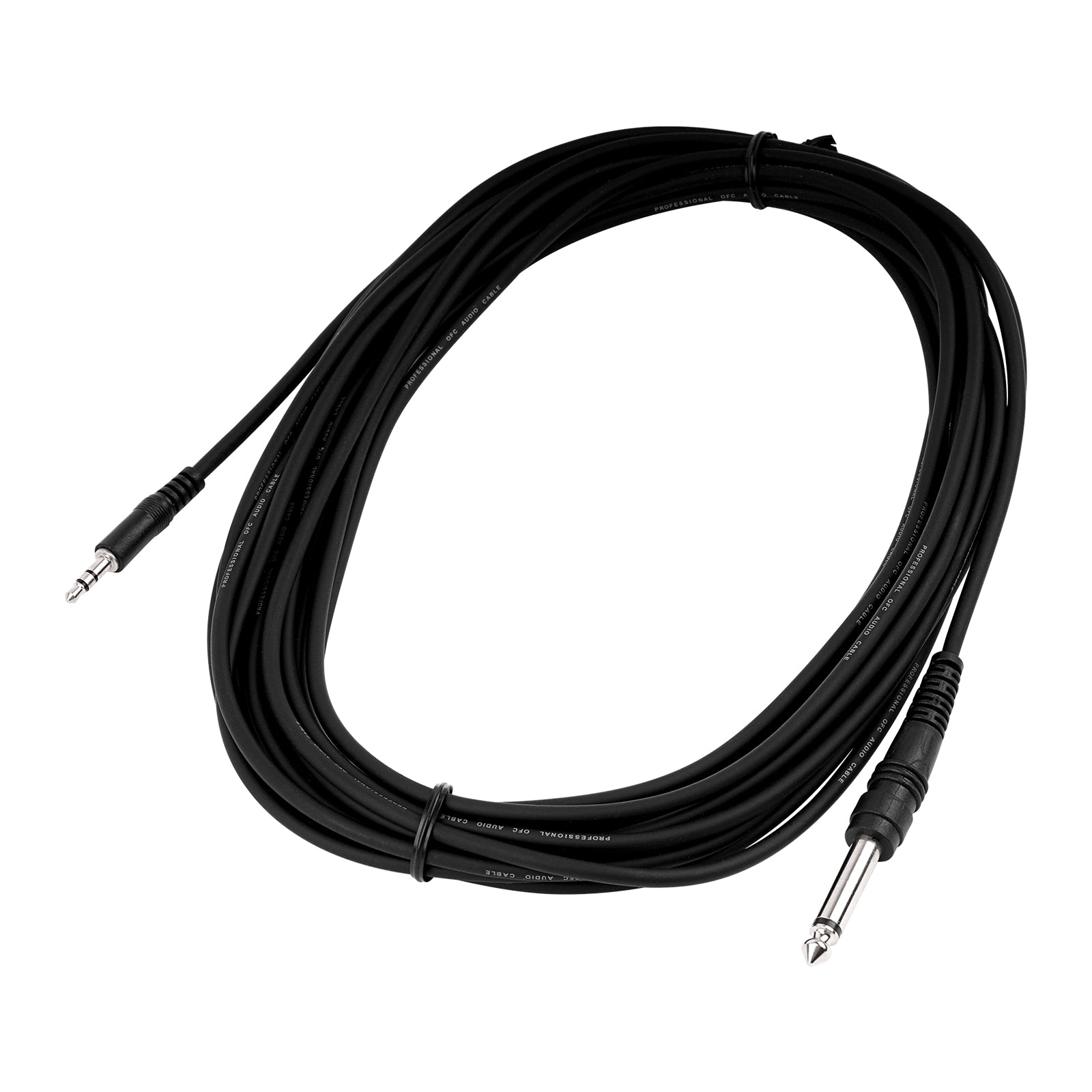 25' Mono Interconnect 1/4” TS to 3.5mm TRS Audio Cable (ZPC-35S14M