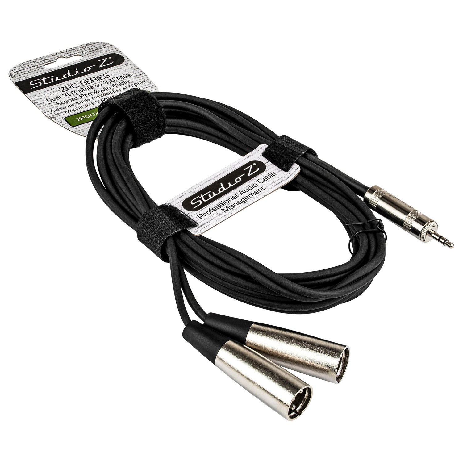 10' Dual XLR Male TO 3.5mm Male Stereo Cable (ZPC-DXM35-10)