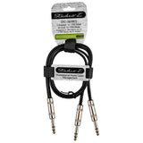 3' Y-Adapter 1/4” TRS Stereo Male to Dual 1/4” Male Pro Audio Cable (ZPC-Y14S14DMN-3)